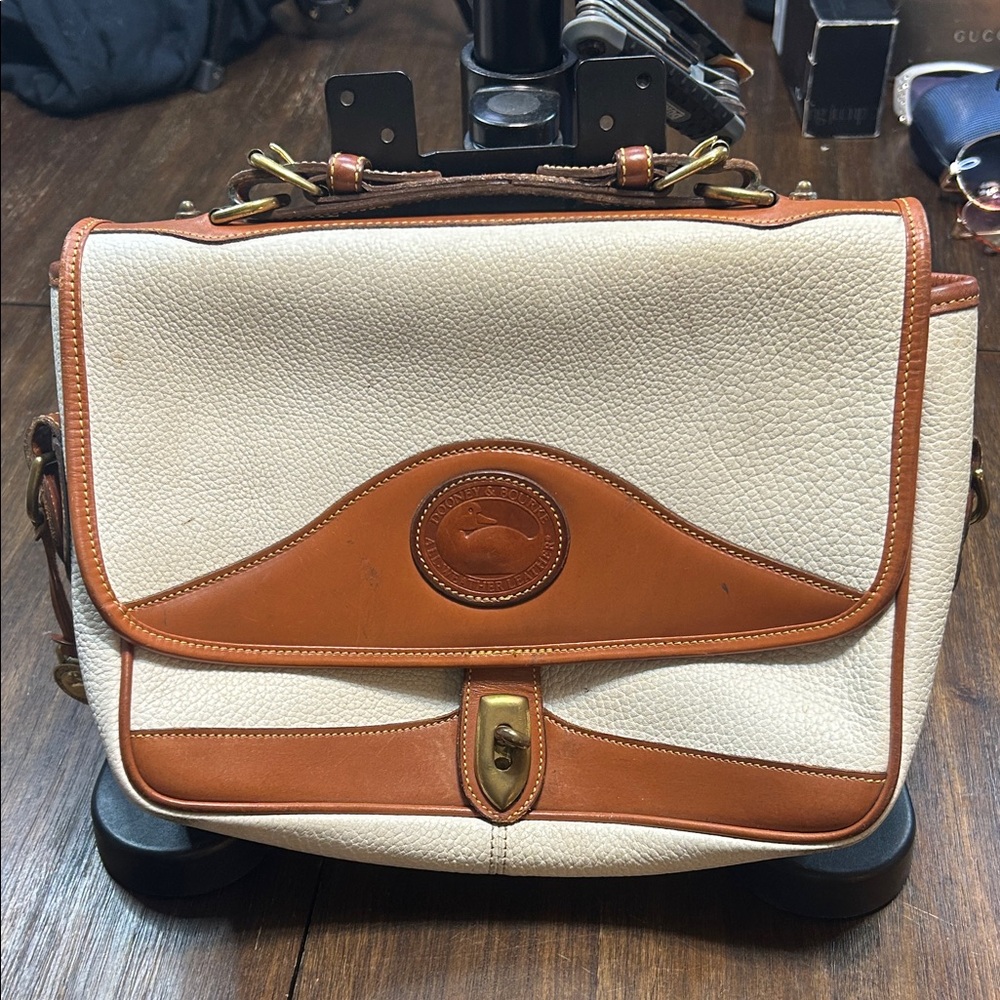 Dooney & Bourke Cream and Tan Shoulder Bag